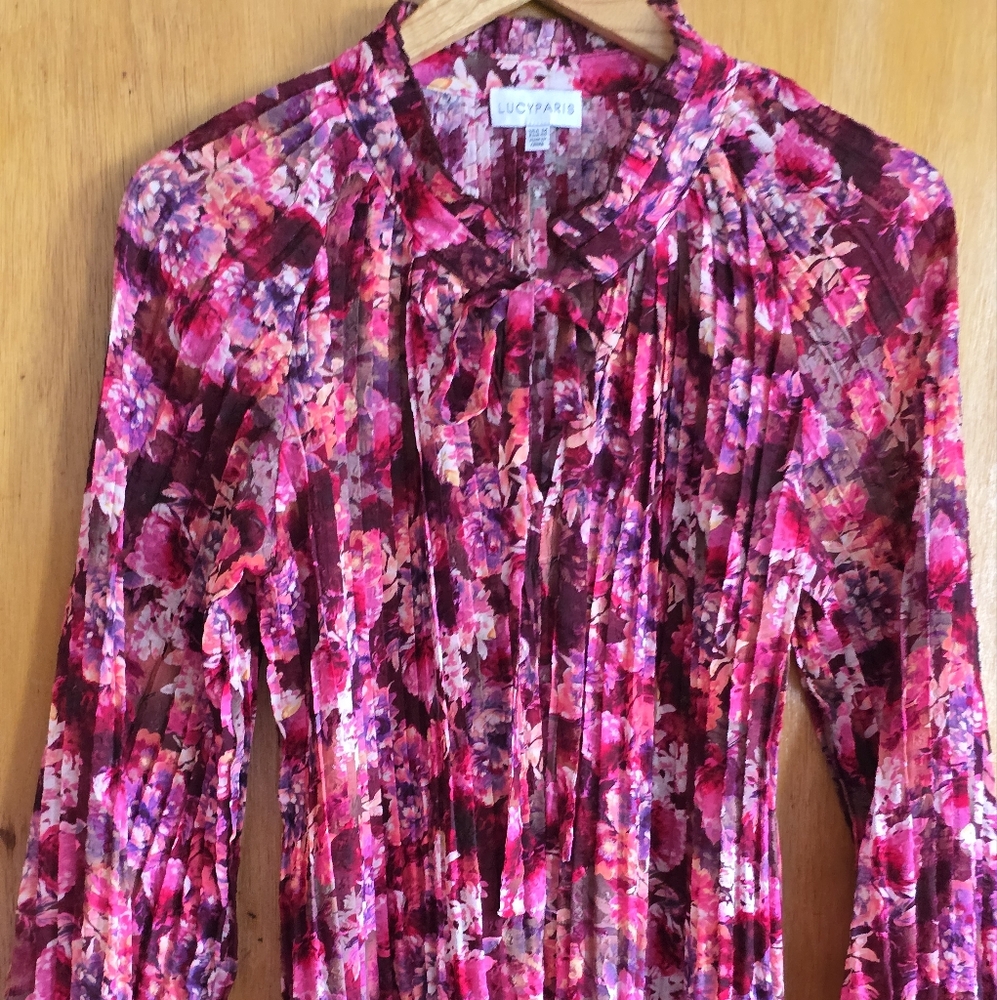 Lucy Paris Floral Pink and Red Blouse